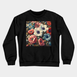 anemone and poppy flower pattern 7 Crewneck Sweatshirt